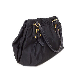 Prada Bag Jacquard Black Nero Shoulder Tessuto Nylon Logo Tote
